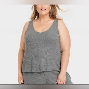 NWT Auden ribbed tank top dark gray XXL